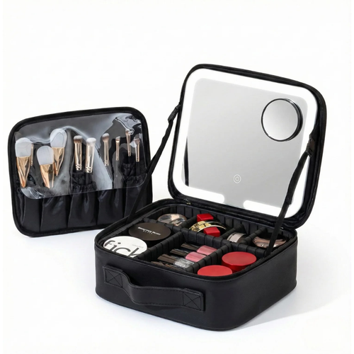 NK GlowBox-LED Makeup Case with Lighted Mirror