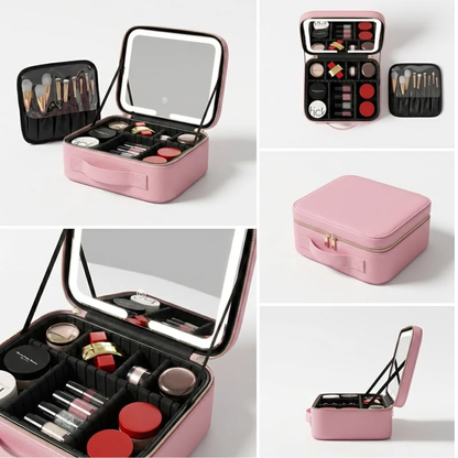 NK GlowBox-LED Makeup Case with Lighted Mirror